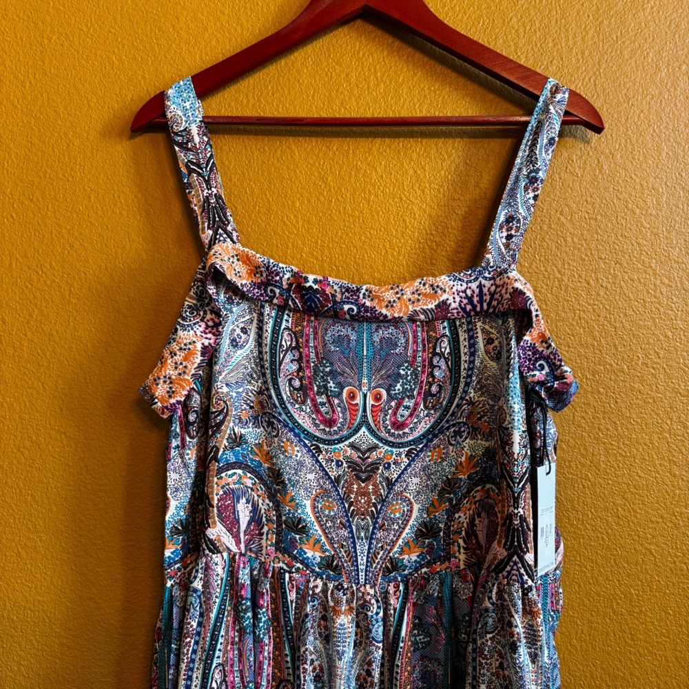 NWT Dex Women's Sleeveless Paisley Print Maxi Dress Casual Boho Summer